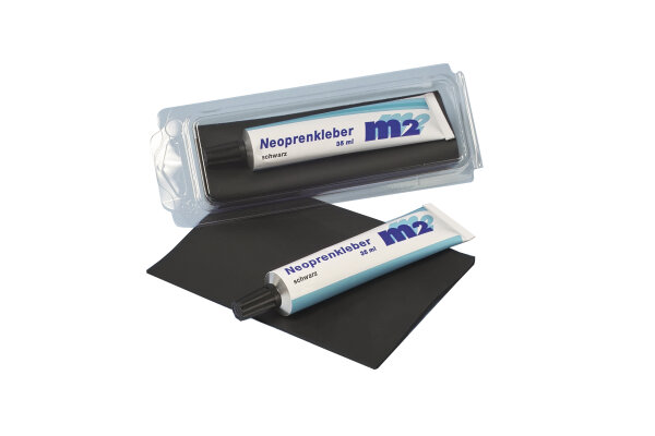 m2 Neopren Reparaturset mit Neoprenkleber + Neoprenflicken